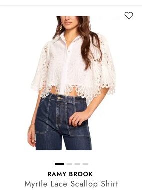 Ramy Brook Myrtle Lace Scallop Shirt Size XS New No Tag